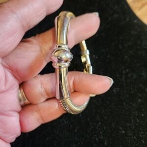 Vintage 80s Coro Gold-tone Fold-over Clasp Bracelet